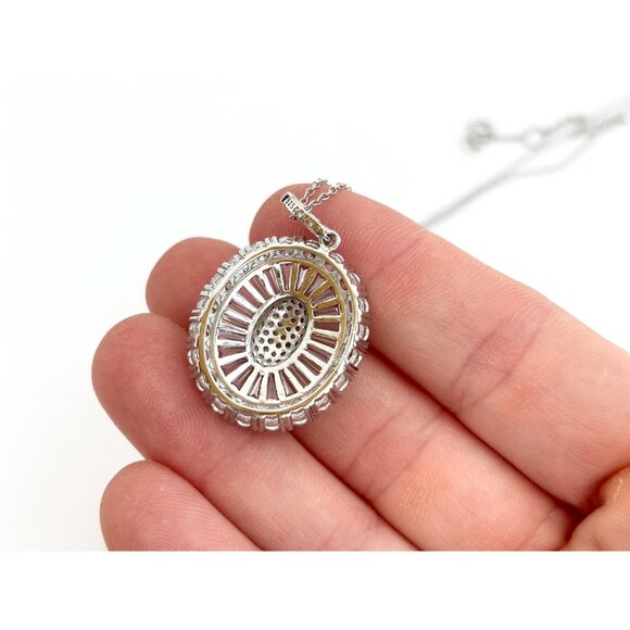 Stunning Art Deco Inspired Sterling Silver 925 Vintage Pendant Necklace - 18" - Picture 9 of 16